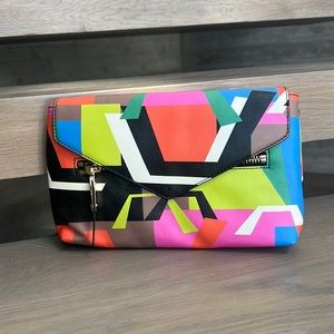NWT milly multi color abstract clutch crossbody purse